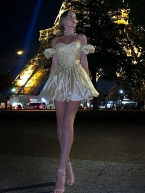 Robe de soirée champagne coupe trapèze, style vintage, pour anniversaire, DP2052