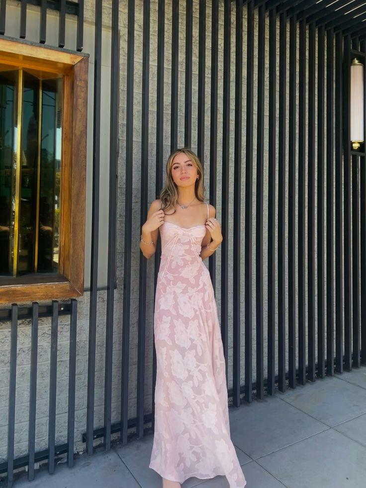 Light Pink Spaghetti Straps A-Line Long Party Dress, DP2151