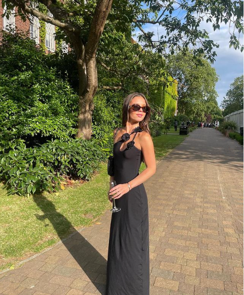 Robe de soirée noire élégante, asymétrique, simple, DP2242
