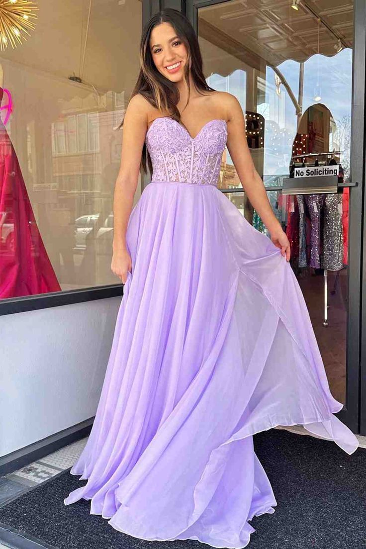 Off-Shoulder A-line Chiffon Applique Lace-Up Long Prom Dress,DP0281