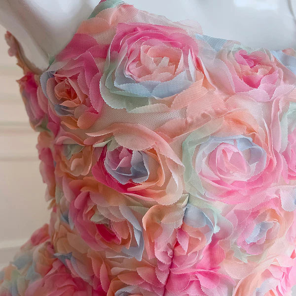 Robe longue rose à bretelles spaghetti, coupe trapèze, tenue de soirée et d'anniversaire, DP4026