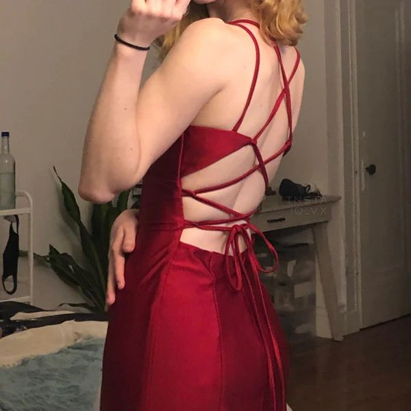 Burgunderrotes, sexy Meerjungfrau-Kleid, langes Ball-/Abendkleid, DP372
