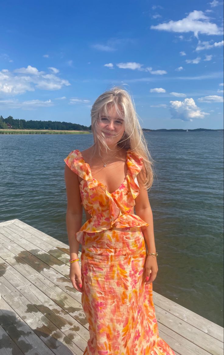 Langes Partykleid aus Chiffon mit Blumenmuster in A-Linie und Urlaubskleid DP3981