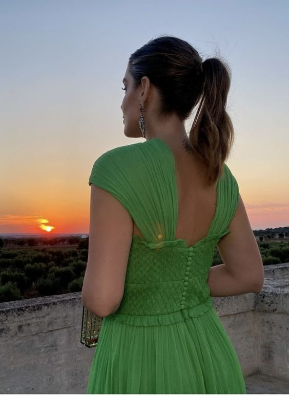 Green A-Line Tulle Sleeveless Long Prom Dress Party Dress,DP515