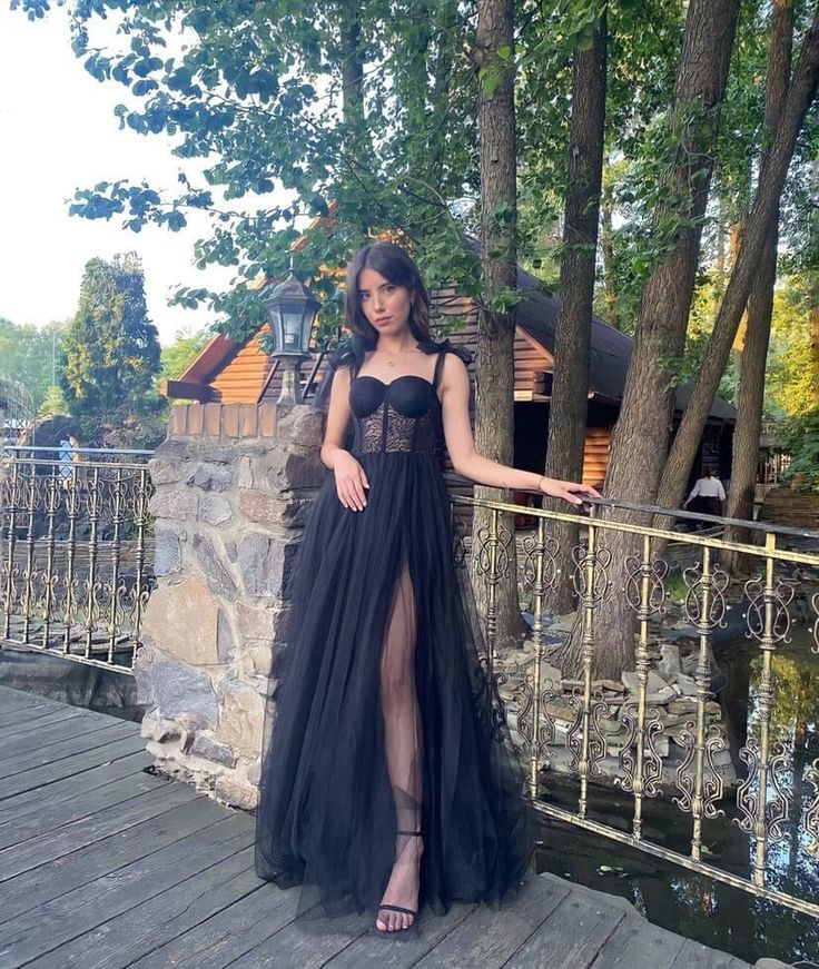 Black Corset A-Line Tull Long Prom Dress with Slit,DP813 DSProm Black Corset A-Line Tull Long Prom Dress with Slit,DP813 DSProm