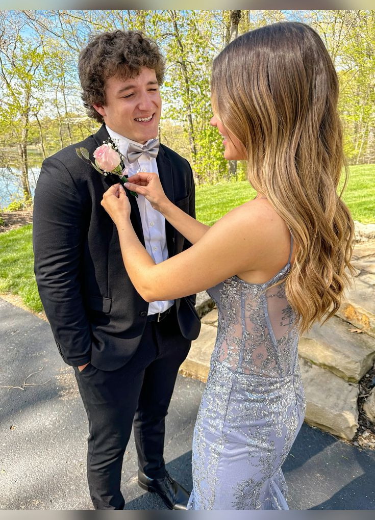 Grey Mermaid Long Prom Dress Formal Party Dress,DP907