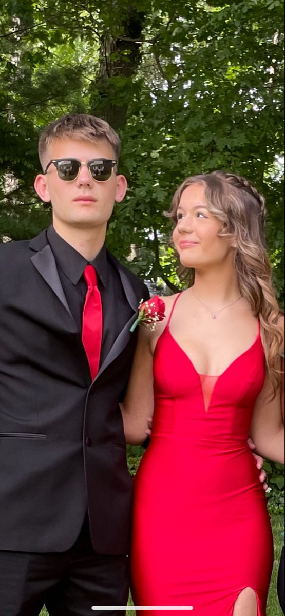 Rotes Satin Meerjungfrau Langes Ballkleid mit Schlitz,DP921