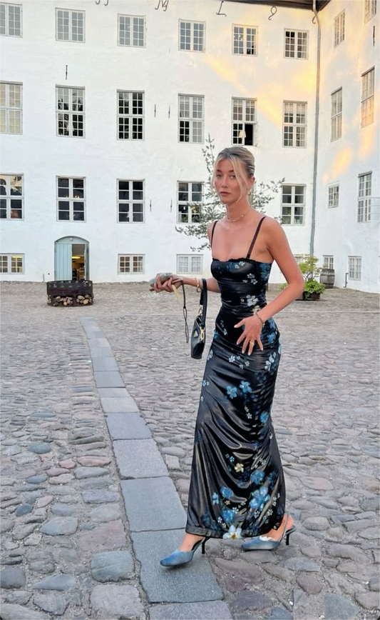 Chic Black Sexy Strapless Sheath Long Party Dress with Slit,DP1879 (The dress is strapless, the black straps in the picture are underwear straps)