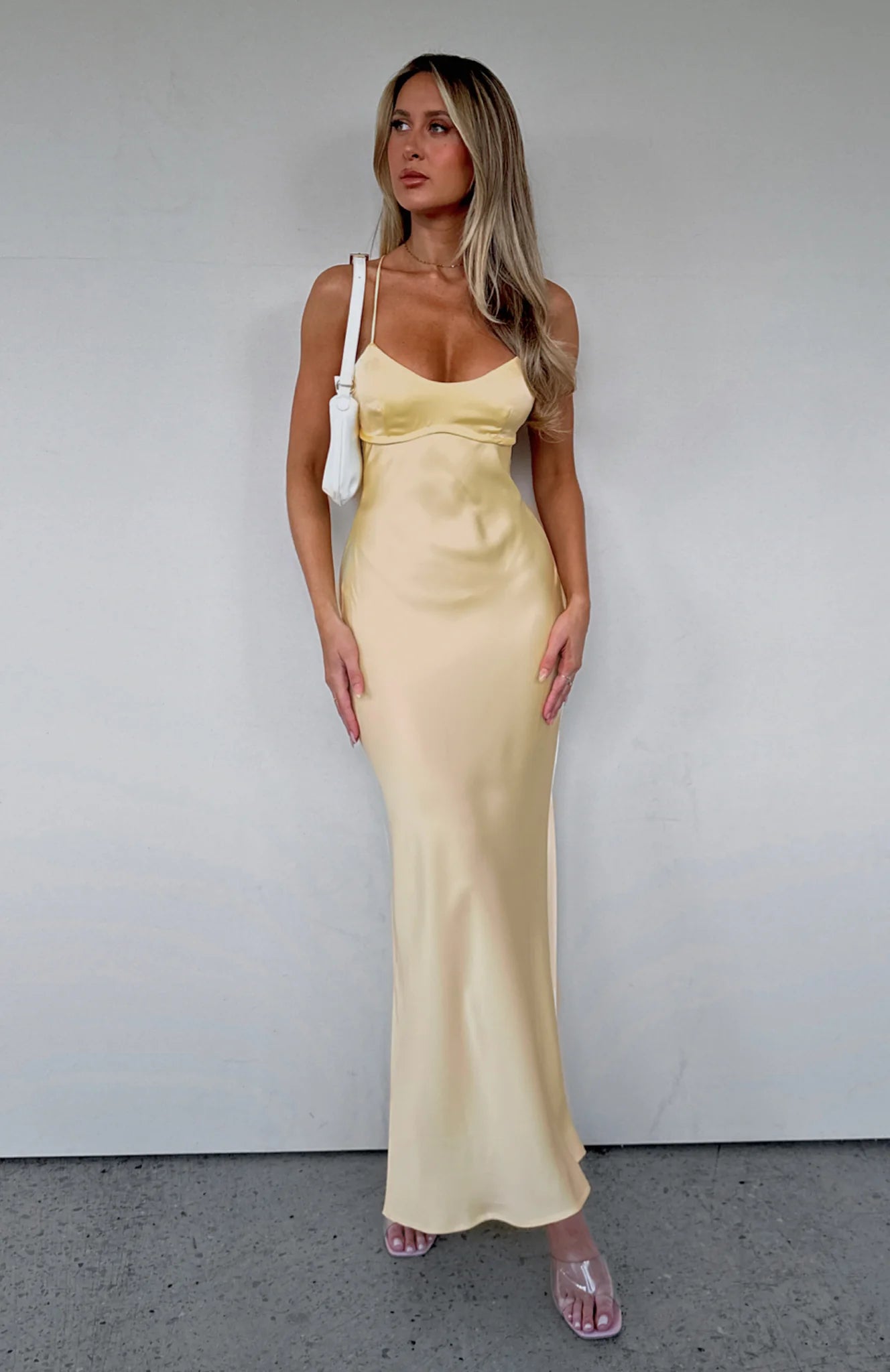 Vintage Satin Slip Cowl Neck Prom Dress Spaghetti Strap Formal Evening – DSProm