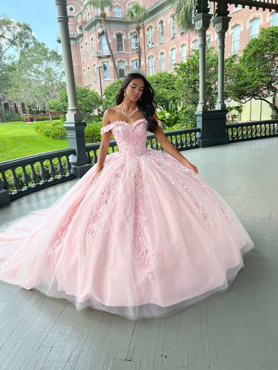 Pink Sweetheart Quinceanera Dresses Sweet Lace Prom Party Ball Gowns,D DSProm Pink Sweetheart Quinceanera Dresses Sweet Lace Prom Party Ball Gowns,D DSProm
