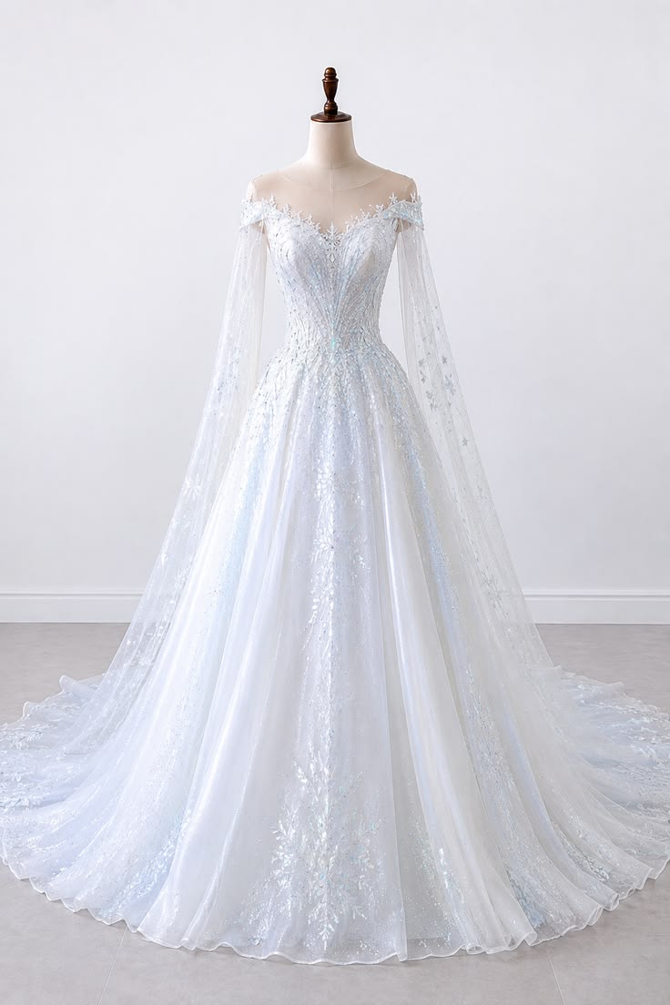 Elegant A-line Long Wedding Dress V Neck Lace White Prom Dress MD262