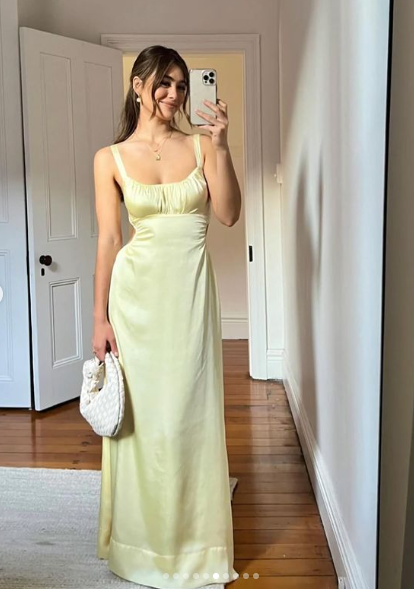 Einfaches langes Partykleid mit Spaghettiträgern, DP1221