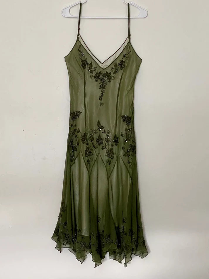 Vintage Beaded Embroidery V-neck Mermaid Prom Dress Party Dress Evening Dress DP6479
