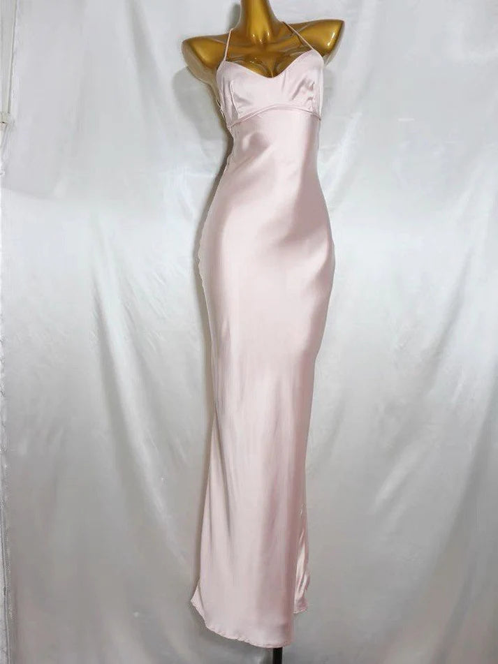 Elegant Pink Satin Mermaid Prom Dress Party Dress Evening Dress DP6471