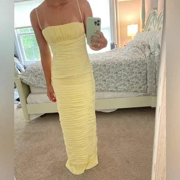 Rosa Spaghettiträger Plissee Langes Partykleid Hochzeitsgastkleid,DP1987