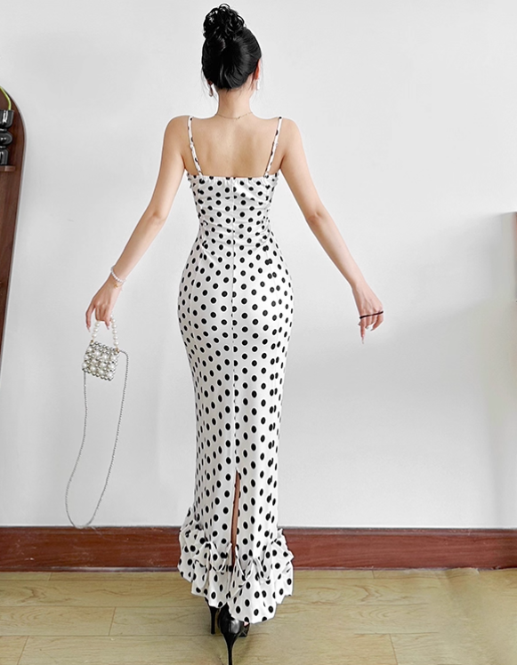 Schlichtes Vintage Spaghettiträger Etui Sommerkleid DP6348