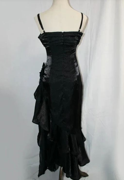 Robe de bal élégante en mousseline de soie, robe de soirée fourreau à bretelles spaghetti, robe de soirée formelle DP6728