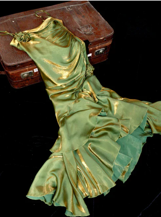 Elegant 3D Flower Satin Prom Dress Mermaid Evening Gown Party Dress Spaghetti Strap Formal Dress DP6729