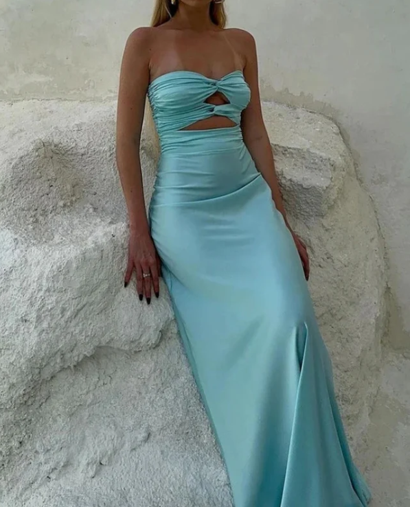 Robe de bal élégante turquoise à col en cœur, fourreau, sans bretelles, robe de soirée, longue, robe de soirée, DP6731