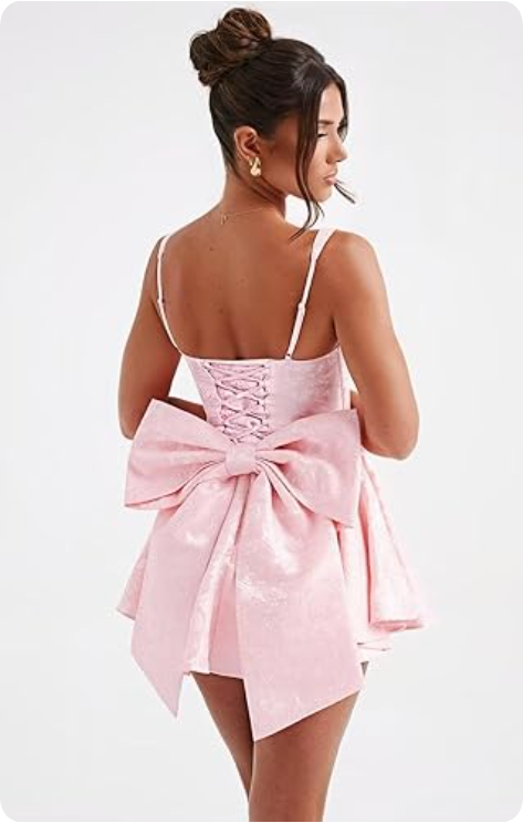Vintage A-Line Bowknot Homecoming Dress Satin Party Dress Short Cocktail Dress DP6741