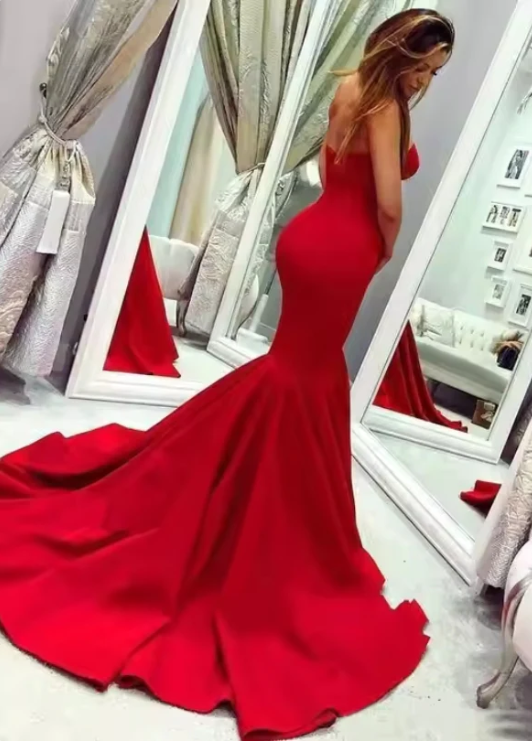 Elegant Burgundy Sweetheart Prom Dress Mermaid Evening Gown Party Dress Long Formal Dress DP6774