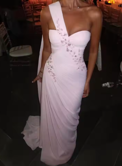 Vintage Pink Sweetheart Prom Dress Sheath Evening Dress Beaded Party Dress Long Formal Dress DP6874