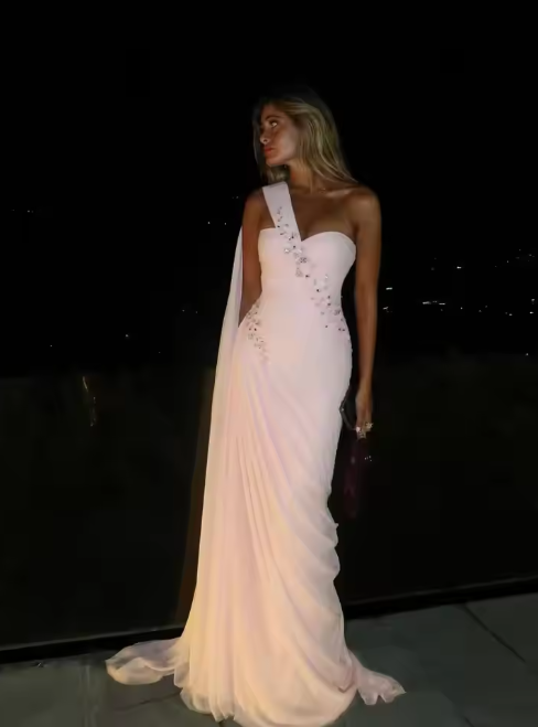 Vintage Pink Sweetheart Prom Dress Sheath Evening Dress Beaded Party Dress Long Formal Dress DP6874