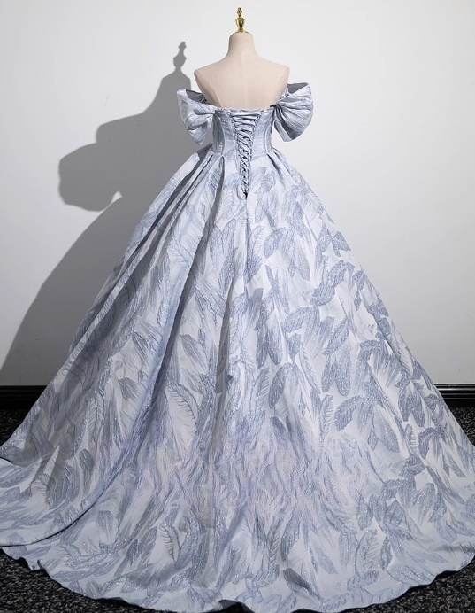Vintage A-Line Off-the-shoulder Sweet 16 Quinceanera Ruffled Evening Dress Floor Length Ball Gown DP6899