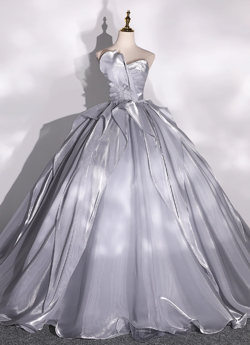 Vintage Champagne A-Line Sweet 16 Quinceanera Ruffled Strapless Evening Dress Floor Length Ball Gown DP6900