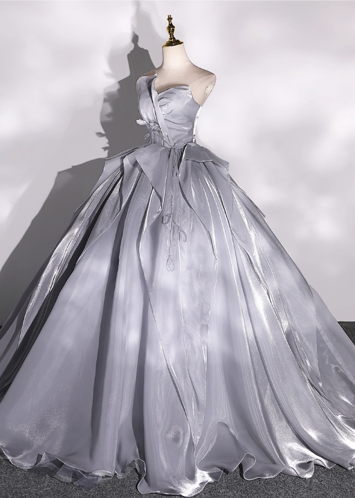 Vintage Champagne A-Line Sweet 16 Quinceanera Ruffled Strapless Evening Dress Floor Length Ball Gown DP6900