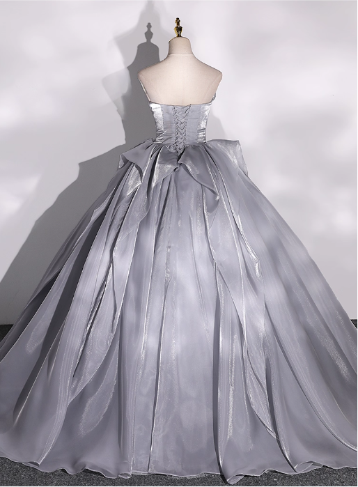 Vintage Champagne A-Line Sweet 16 Quinceanera Ruffled Strapless Evening Dress Floor Length Ball Gown DP6900