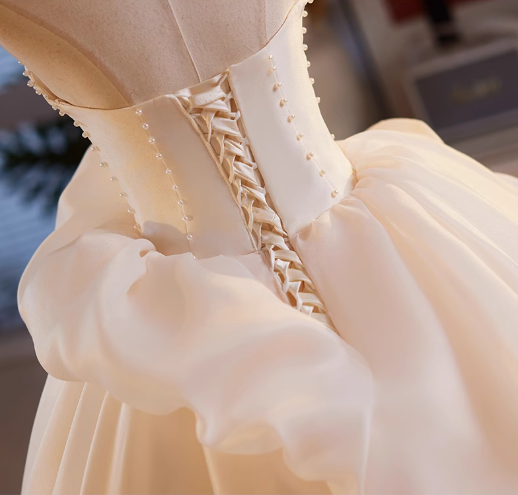 Gorgeous Champagne Strapless Bow 3D Floral Sweet 16 Quinceanera Ball Gown DP7488