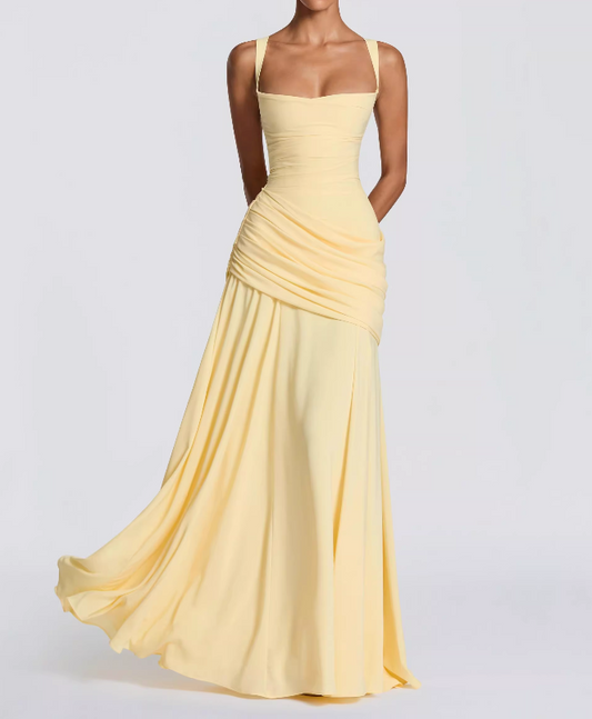 Elegantes ärmelloses, gerafftes A-Linien Brautjungfernkleid DP8239