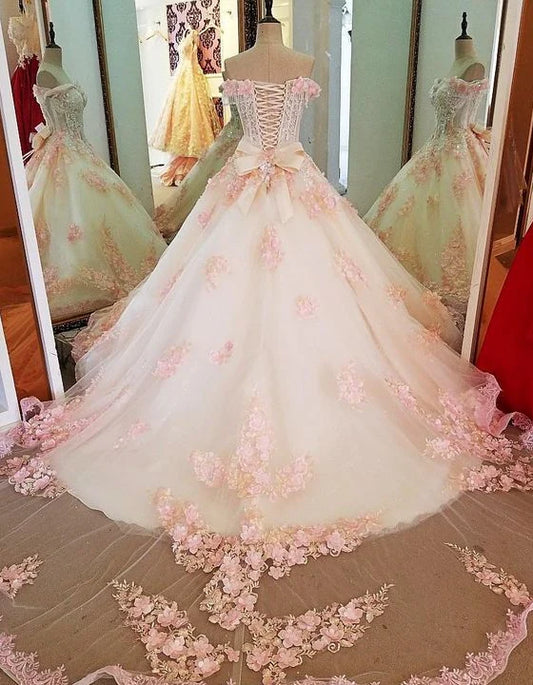 Elegant Sweetheart Pink Applique Sweet 16 Quinceanera A-Line Floor-length Prom Dress Birthday Dress Evening Dress Ball Gown DP6445