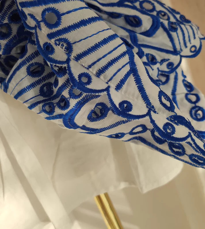 Robe de soirée mini bustier à motif bleu foncé vintage DP6035