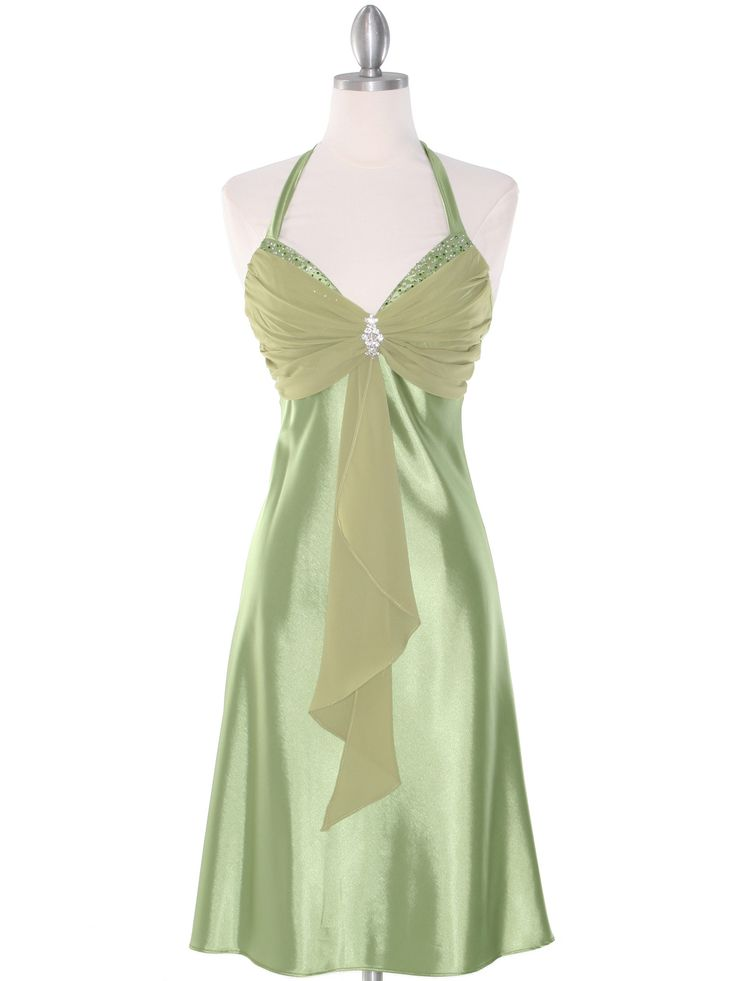Robe de cocktail vintage vert clair à dos nu, robe de soirée, DP2680