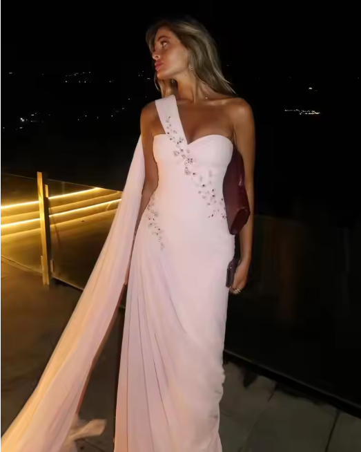 Vintage Pink Sweetheart Prom Dress Sheath Evening Dress Beaded Party Dress Long Formal Dress DP6874