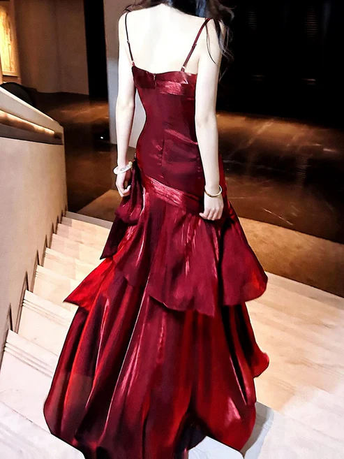 Silver Grey Straps Vintage Sheath Long Evening Party Dress DP3834