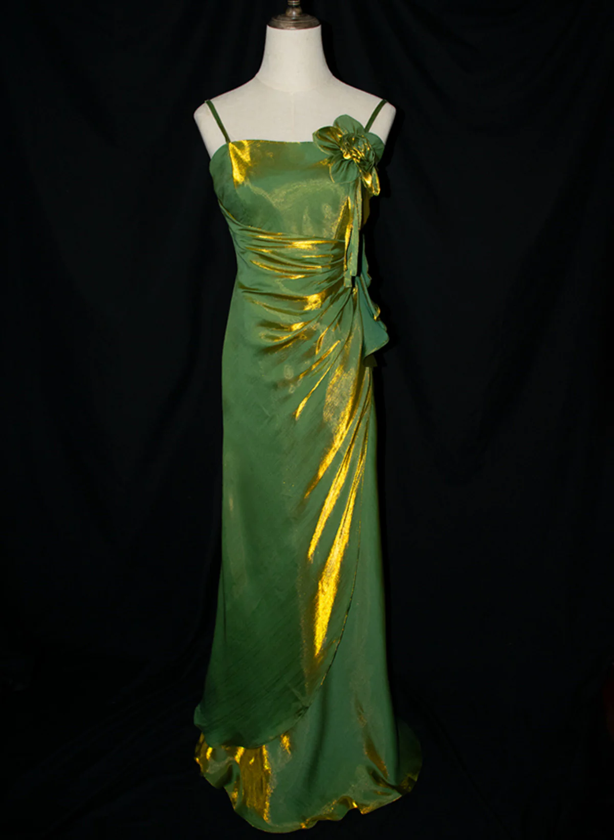 Purple Straps Vintage Floral Elegant Evening Gown Long Party Dress, DP3145