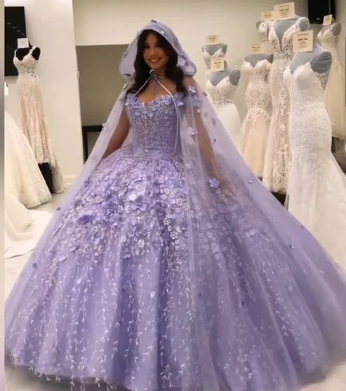 Floral Quinceanera Dresses With Warp Off Shoulder Puffy Skirt Lace Embroidery Princess Sweety 16s Girls , Ball Gown,DS4346