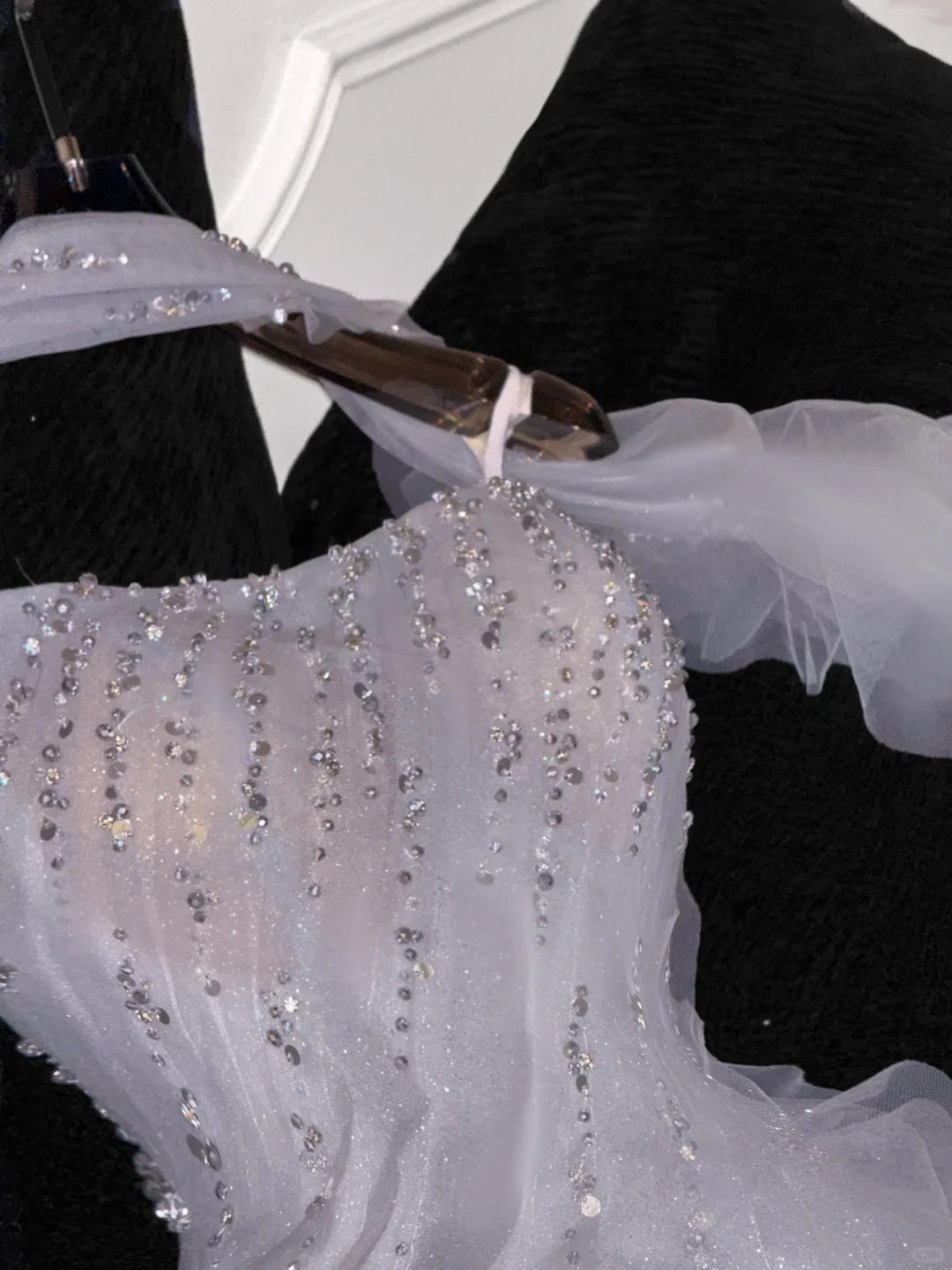 Fashion Sparkling White Beaded Sequin Mermaid Elegant Tulle Evening Dress Prom Dresses DP6164
