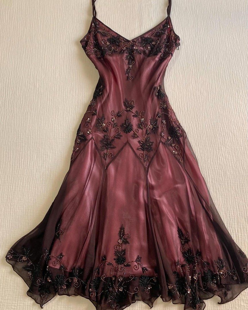 Vintage Spaghetti Straps Beading Tulle Long Prom Dress, DP2565