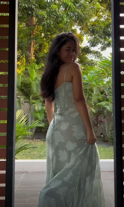 Dusty Blue Spaghetti Straps Elegant Long Party Dress, DP2666