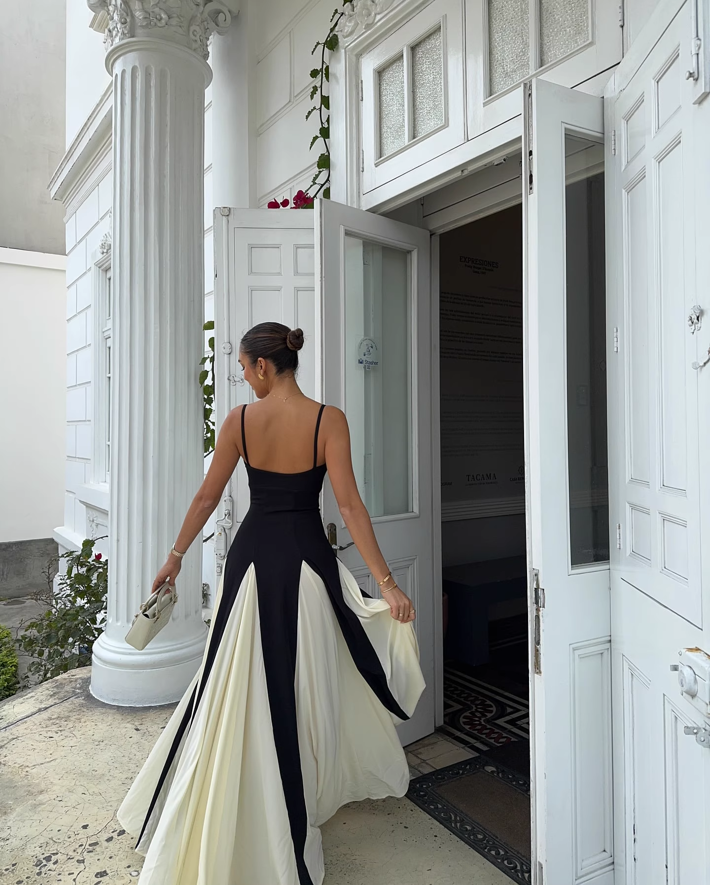 Vintage Black and White A-Line Prom Dress Spaghetti Strap Evening Dress Long Formal Dress, DP6608