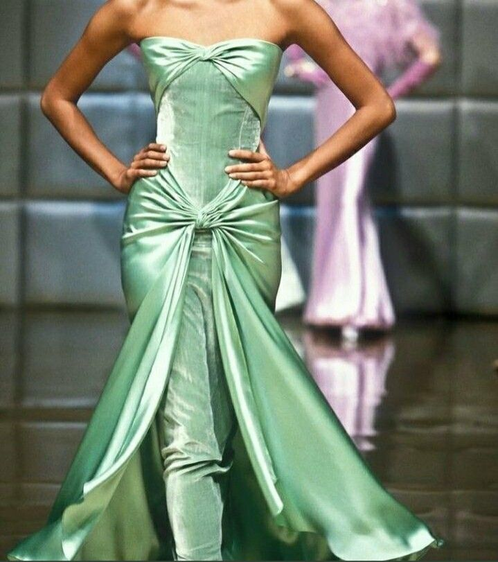 Green Strapless Sheath Velvet Satin Vintage Evening Dress, DP2662