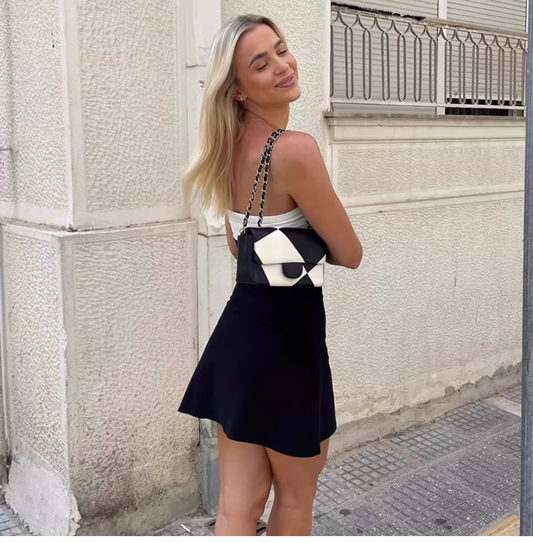 Cute Strapless Two-Tone Homecoming Dress Mini Party Dress DP8055