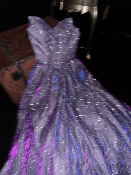 Robe de bal glamour violette à paillettes sans bretelles pour Sweet 16 Quinceanera DP7920