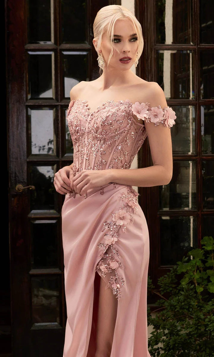 Vintage Perlenbesetztes Etuikleid, schulterfreies Abendkleid, hoher Schlitz, langes formelles Kleid, DP6596