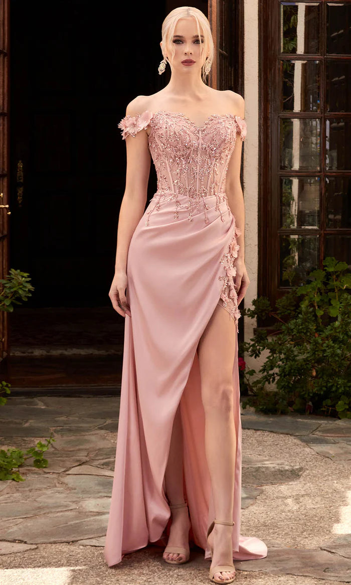 Vintage Perlenbesetztes Etuikleid, schulterfreies Abendkleid, hoher Schlitz, langes formelles Kleid, DP6596
