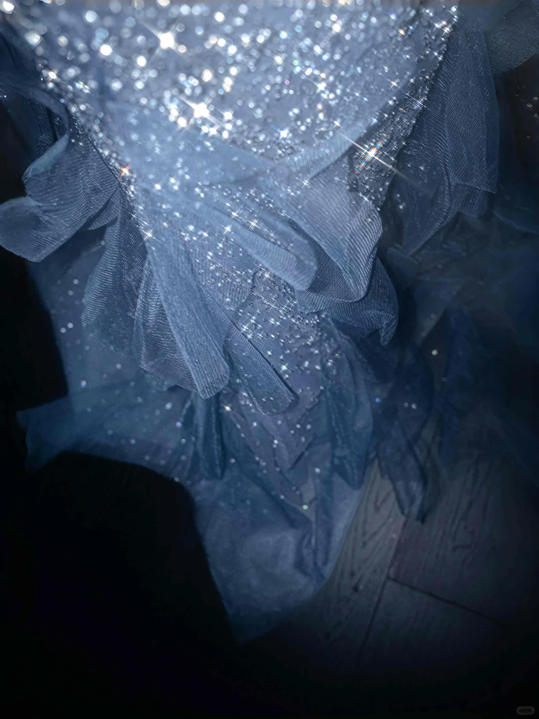 Blue Straps Ruffles Mermaid Beading Long Evening Dress Birthday Outfits, DP5091